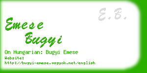 emese bugyi business card